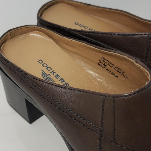 Dockers Square Toe Chunky Heel Mules Slides 6.5 - Picture 4 of 16